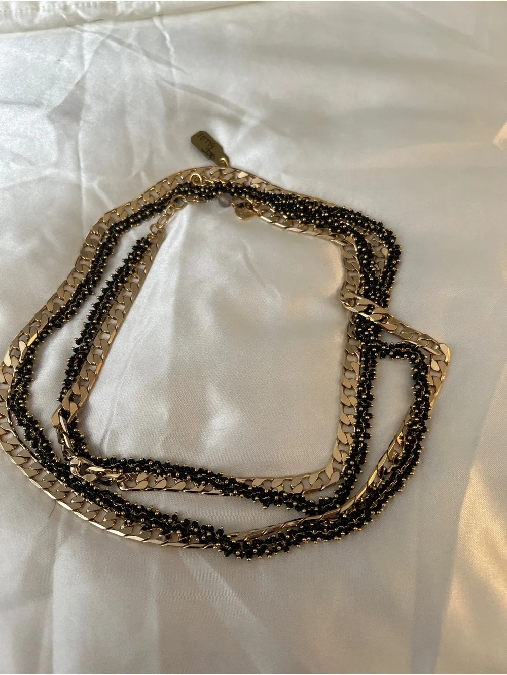 Sara Blaine/eSBe Black and Gold Double Necklace - NWT